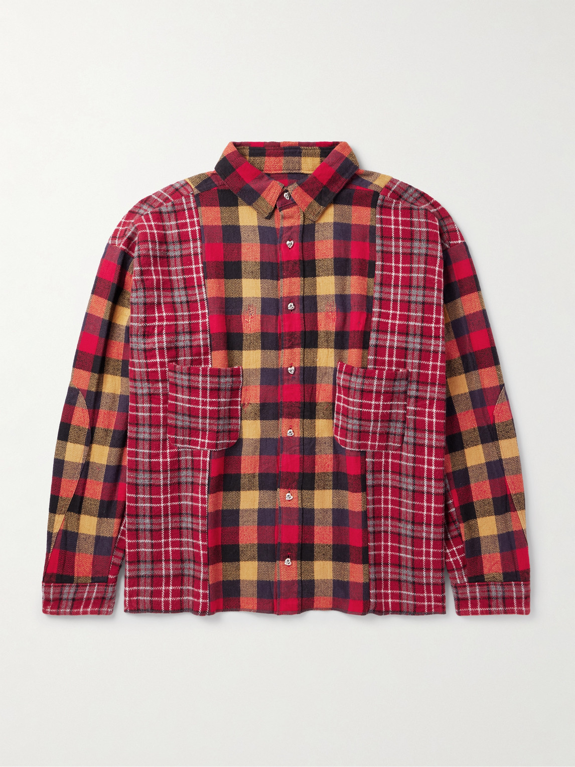 READYMADE - Patchwork Checked Flannel Shirt - Men - Red - 1 von READYMADE