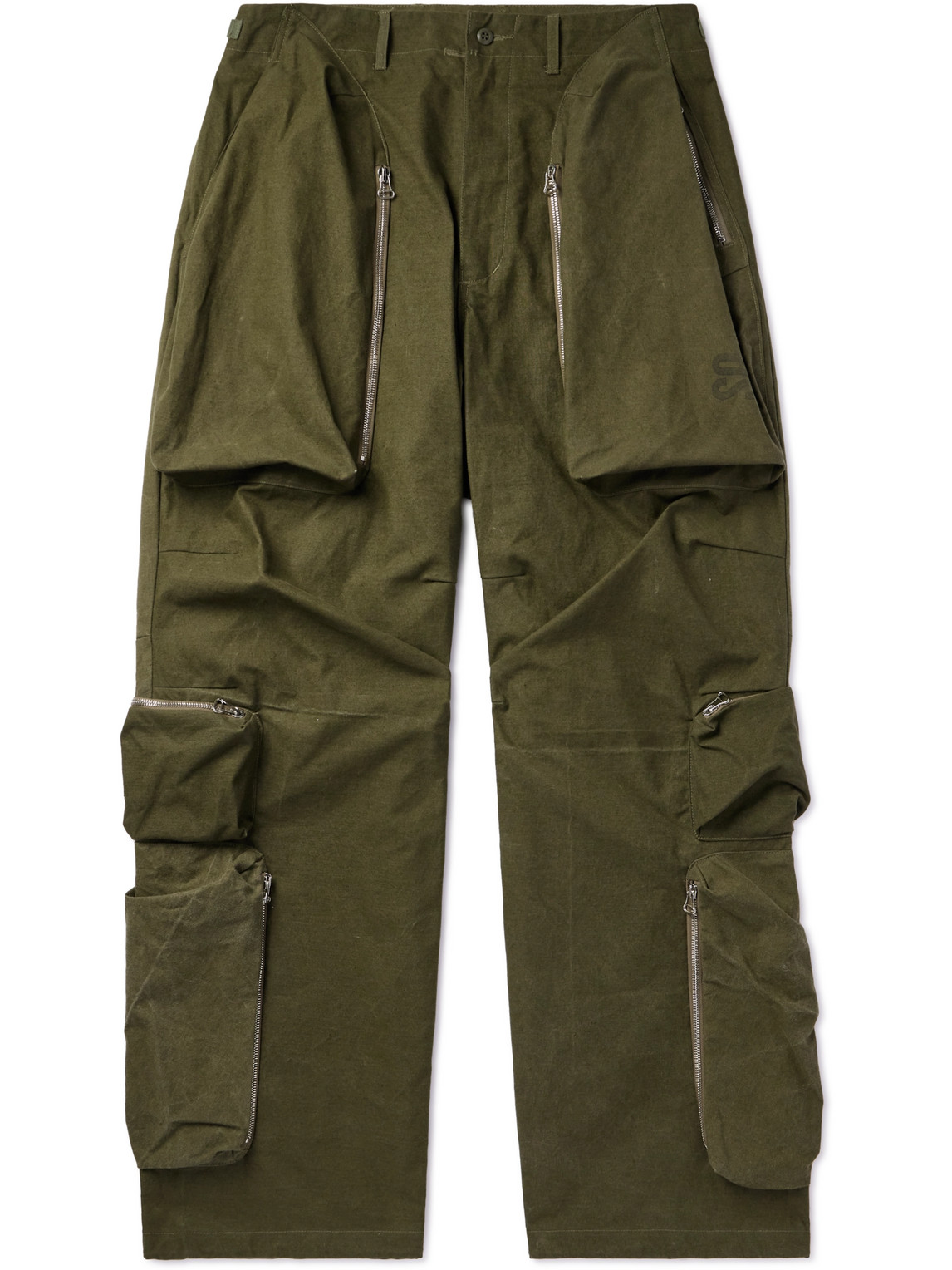 READYMADE - Wide-Leg Cotton Cargo Trousers - Men - Green - 2 von READYMADE