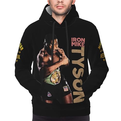 Herren Tyson Boxer Mike Kapuzenpullover Full-Print Kapuzenpullover Stylisch Bequem Dehnbare Freizeit geeignet für alltägliche Trageweise Reisen und Outdoor-Aktivitäten von REAITUIET