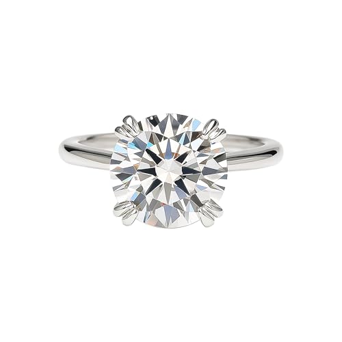REAL-GEMS 6,65 Karat Weißer behandelter Diamant im Rundschliff, zertifiziertes 925er Sterlingsilber, eleganter feiner Schmuck für Damen, 11, Sterling Silber, Diamant von REAL-GEMS