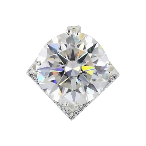 REAL-GEMS Halskette mit 15-karätigem natürlichem weißen Diamant-Anhänger, für Damen, Sterlingsilber, zertifizierter, handgefertigter Solitär-Schmuck ohne Kette, moderner Statement-Anhänger, Schmuck von REAL-GEMS