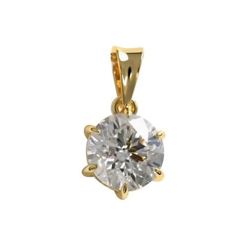 REAL-GEMS Halskette mit Anhänger für Damen, 4,90 Karat, natürlicher weißer Diamant, Sterlingsilber, zertifizierter, handgefertigter Solitär-Schmuck ohne Kette, eleganter Statement-Steinschmuck von REAL-GEMS