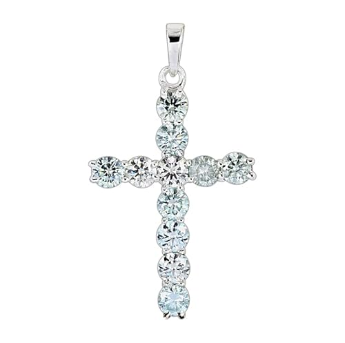 REAL-GEMS Halskette mit Kreuz-Anhänger für Damen, 11,00 Karat, zertifizierter weißer Diamant, 14 Karat Weißgold, feiner Schmuck ohne Kette REAL-GEMS Halskette mit Kreuz-Anhänger für Damen, 11,00 Karat, zertifizierter weißer Diamant, 14 Karat Weißgold, feiner Schmuck ohne Kette von REAL-GEMS
