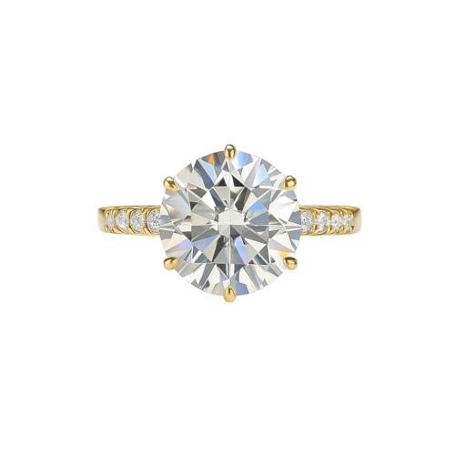 REAL-GEMS Ring mit 5,80 Karat, weißer, behandelter Diamant, zertifiziertes 925er-Sterlingsilber, eleganter funkelnder Schmuck für Damen, 5, Sterling Silber, Diamant von REAL-GEMS