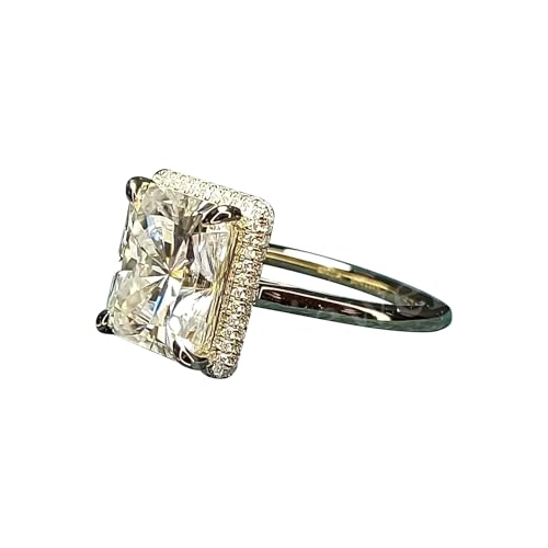 REAL-GEMS Solitärring aus 925er Sterlingsilber, 3,90 Karat, strahlend geschliffen, weiß behandelt, zertifiziertes 925er Sterlingsilber, eleganter Statement-Schmuck für Damen, 7, Sterling Silber von REAL-GEMS