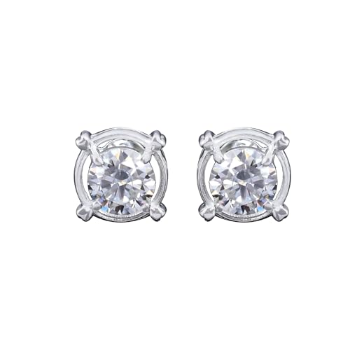 REAL-GEMS Zertifizierte natürliche Diamant-Ohrstecker für Damen aus 925er Sterlingsilber mit mehreren Karat- und Farboptionen, 2, Sterling Silber, Diamant REAL-GEMS Zertifizierte natürliche Diamant-Ohrstecker für Damen aus 925er Sterlingsilber mit mehreren Karat- und Farboptionen, 2, Sterling Silber, Diamant von REAL-GEMS