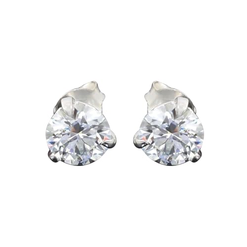 REAL-GEMS Zertifizierte natürliche Diamant-Ohrstecker für Damen aus 925er Sterlingsilber mit mehreren Karat- und Farboptionen, 4, Sterling Silber, Diamant von REAL-GEMS