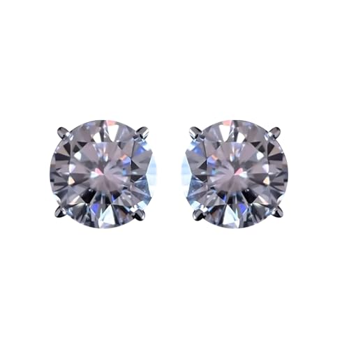 REAL-GEMS Zertifizierte natürliche Diamant-Ohrstecker für Damen aus 925er Sterlingsilber mit mehreren Karat- und Farboptionen, 4, Sterling Silber, Diamant REAL-GEMS Zertifizierte natürliche Diamant-Ohrstecker für Damen aus 925er Sterlingsilber mit mehreren Karat- und Farboptionen, 4, Sterling Silber, Diamant von REAL-GEMS