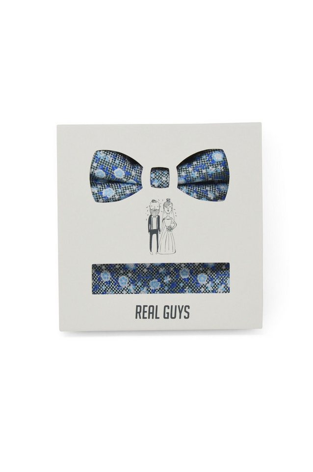 REAL GUYS by J.PLOENES Fliege Set mit Einstecktuch mit dezentem Blumenmuster von REAL GUYS by J.PLOENES
