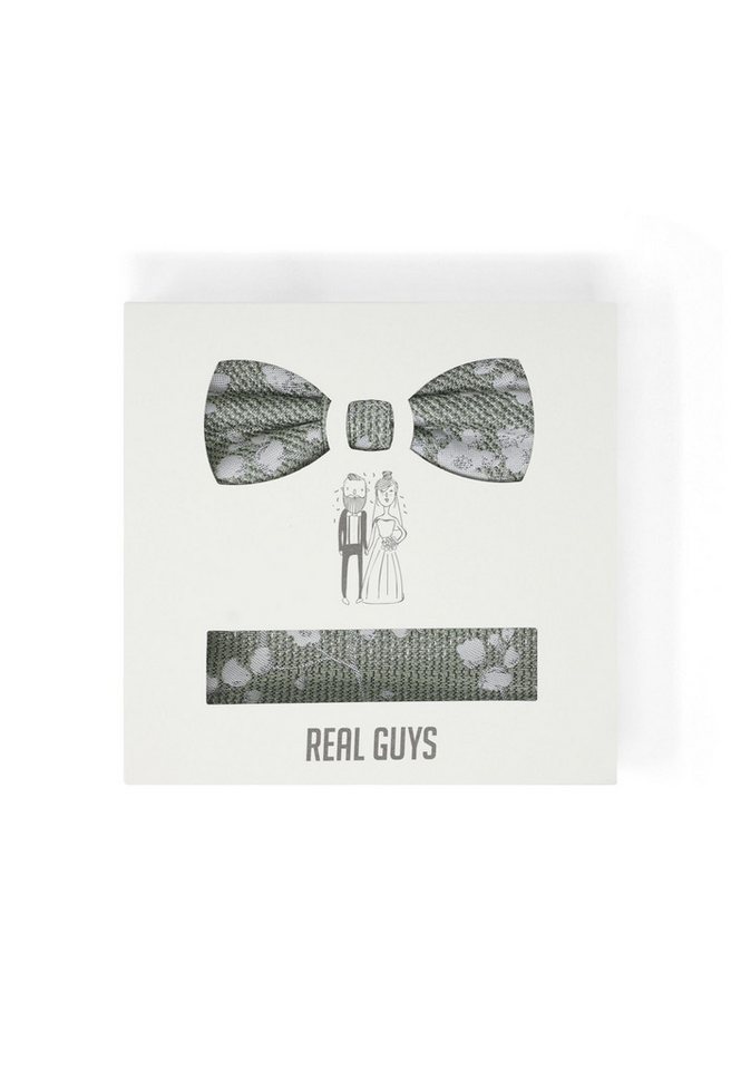 REAL GUYS by J.PLOENES Fliege (2-St) Set mit Einstecktuch und Blumendesign von REAL GUYS by J.PLOENES