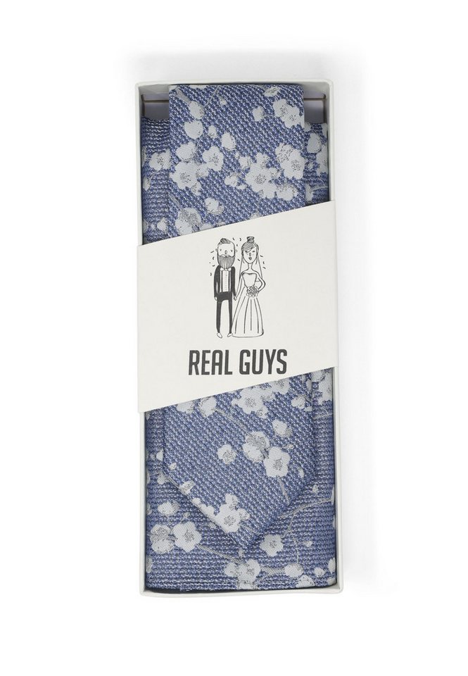 REAL GUYS by J.PLOENES Krawatte (2-St) Set mit Einstecktuch und Blumendesign von REAL GUYS by J.PLOENES