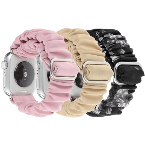 REALSIGN Elastische Haargummis, kompatibel mit Apple Watch, 42 mm, 44 mm, 45 mm, verstellbares Stoffband, dehnbares Solo-Loop-Armband für iWatch Serie 9, 8, 7, 6, 5, 4, 3, 2, SE Ultra Girl, 42 mm, von REALSIGN