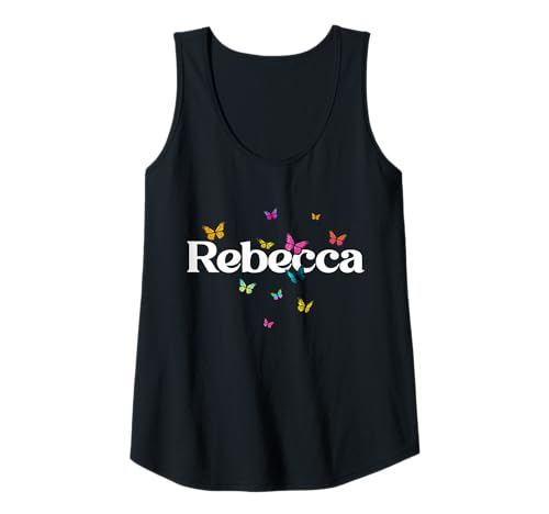 Damen Rebecca - Schöner Mädchen Name mit bunten Schmetterlingen Tank Top Damen Rebecca - Schöner Mädchen Name mit bunten Schmetterlingen Tank Top von REBECCA Tochter Enkel Geburtstag Geschenkideen