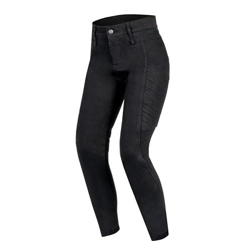 REBELHORN Ash Lady Motorradjeans Damen | Aramidfaser Futter | SAS-TEC Knie und Hüftprotektoren | Hohe Taille | Skinny Fit von REBELHORN