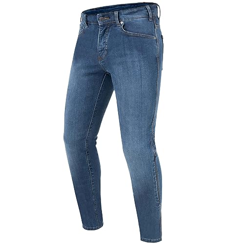 REBELHORN Classic III MotorradJeans Herren | Aramidfaser Futter | SAS-TEC Knie und Hüftprotektoren | Skinny Fit von REBELHORN