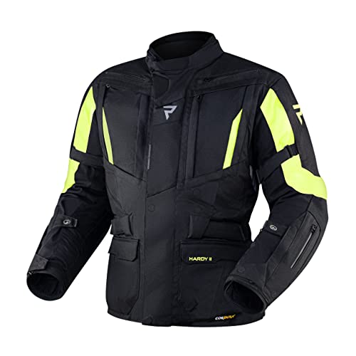 REBELHORN Hardy II Motorradjacke für Männer 3 Schichten Wasserdichte atmungsaktive Membran CE-Level 2 Ellbogen- und Schulterschutz von REBELHORN