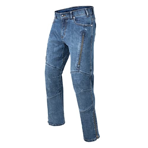 REBELHORN Hawk III Motorradjeans Herren | Aramidfaser Futter | Knie und Hüftprotektoren | 2 Belüftungskanäle mit Reißverschluss | Regular Fit von REBELHORN