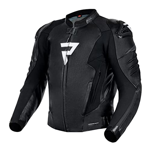 REBELHORN Herren Veloce Motorradjacke, Schwarz/Weiss, 50 EU von REBELHORN