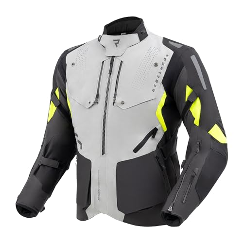 REBELHORN Hiker IV Motorradjacke Herren | Textil | Ellbogen und Schulterprotektoren Stufe 2 | Herausnehmbares In & Out Membran | 2 Belüftungspaneele | 4 Belüftungskanäle von REBELHORN