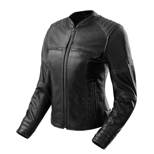 REBELHORN Hunter II Lady Motorradjacke Damen | Leder | Ellbogen, Schulter und Rückenprotektor der Stufe 2 | 2 Belüftungskanäle von REBELHORN