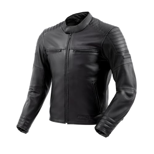 REBELHORN Hunter II Motorradjacke Herren | Leder | Ellbogen, Schulter und Rückenprotektor der Stufe 2 | 2 Belüftungskanäle von REBELHORN