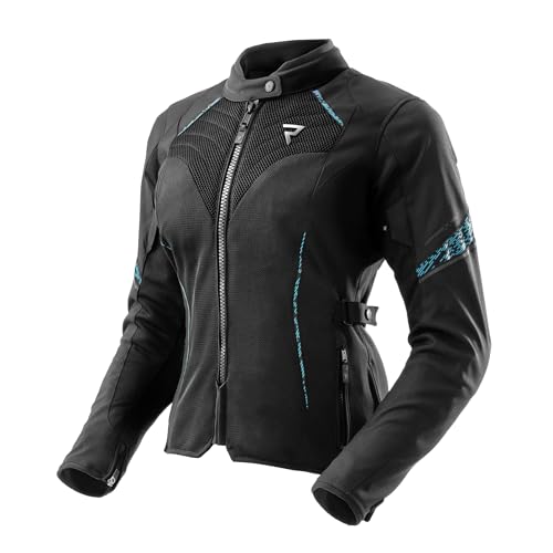 REBELHORN Jax Lady Motorradjacke Damen | Textil | Ellbogen, Schulter und Rückenprotektor Stufe 2 | Abnehmbar Humax Membran | Große Mesh Belüftungspaneele von REBELHORN