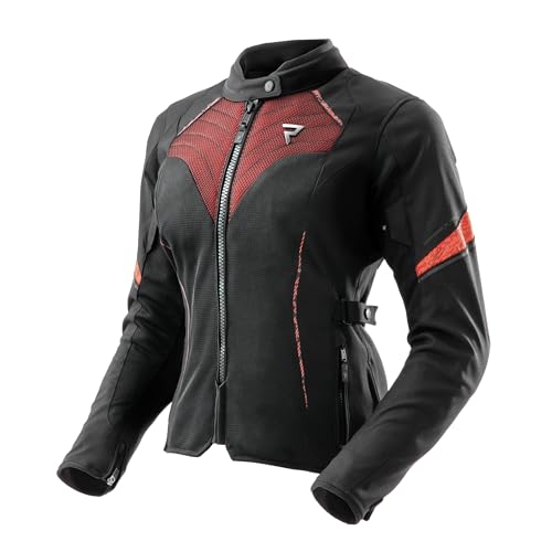 REBELHORN Jax Lady Motorradjacke Damen | Textil | Ellbogen, Schulter und Rückenprotektor Stufe 2 | Abnehmbar Humax Membran | Große Mesh Belüftungspaneele von REBELHORN