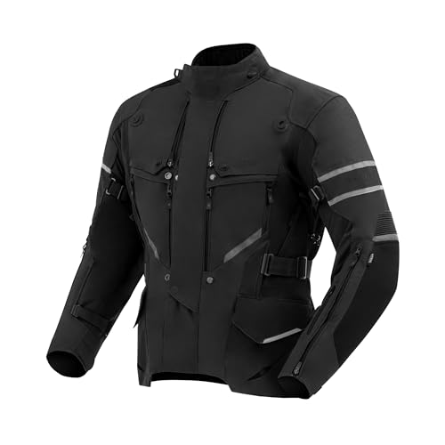 REBELHORN Range Motorradjacke Herren | Textil | Sympatex Membran | Schulter und Ellenbogenprotektoren Stufe 2 | Belüftungspaneele mit Fidlock | 3 Schichten von REBELHORN