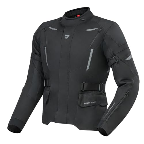 REBELHORN Scout Motorradjacke Herren | Textil | Ellbogen und Schulterprotektoren Stufe 2 | Integrierte Membran | Herausnehmbares Thermofutter | 6 Belüftungskanäle von REBELHORN