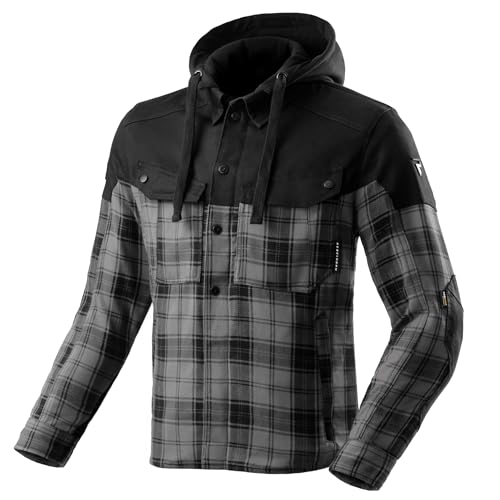 REBELHORN Shifter Motorradjacke Motorradhemd Herren | Textil | Ellbogen und Schulterprotektoren Stufe 2 | Rückenprotektor Tasche | Abnehmbare Kapuze | 4 Belüftungskanäle von REBELHORN