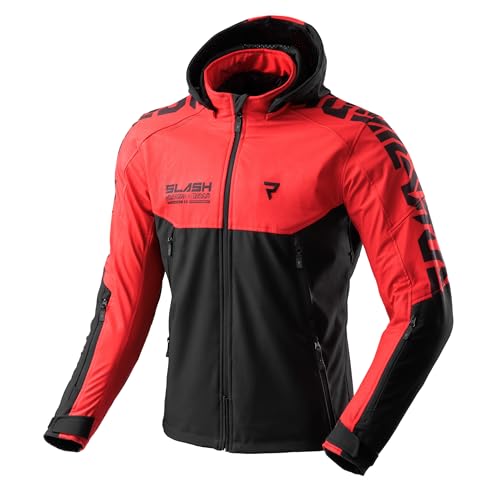 REBELHORN Slash Motorradjacke Herren | Textil | Softshell mit Abnehmbarer Kapuze | Ellbogen und Schulterprotektoren Stufe 2 | 6 Belüftungskanäle von REBELHORN