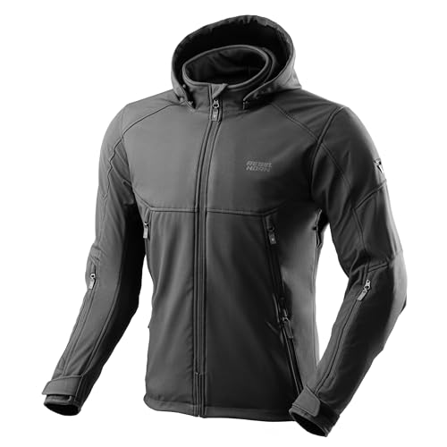 REBELHORN Slash Motorradjacke Herren | Textil | Softshell mit Abnehmbarer Kapuze | Ellbogen und Schulterprotektoren Stufe 2 | 6 Belüftungskanäle von REBELHORN