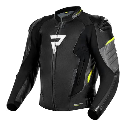 REBELHORN Veloce Motorradjacke Herren | Leder | Ellbogen und Schulterprotektoren Stufe 2 | Schulterschieber | 6 Belüftungskanäle mit Reißverschluss von REBELHORN