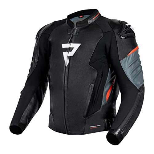 REBELHORN Veloce Motorradjacke Herren | Leder | Ellbogen und Schulterprotektoren Stufe 2 | Schulterschieber | 6 Belüftungskanäle mit Reißverschluss von REBELHORN