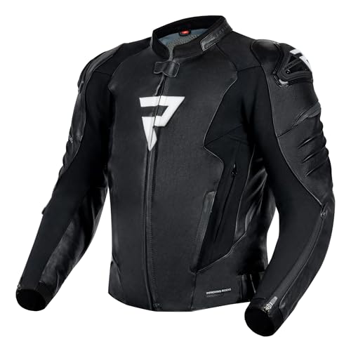 REBELHORN Veloce Motorradjacke Herren | Leder | Ellbogen und Schulterprotektoren Stufe 2 | Schulterschieber | 6 Belüftungskanäle mit Reißverschluss von REBELHORN