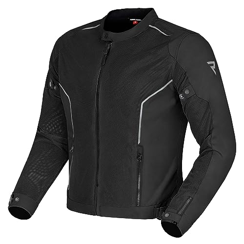 REBELHORN Wave Motorradjacke Herren | Textil | Mesh-Belüftungseinsätze | Ellbogen und Schulterprotektoren Stufe 2 | Rückenprotektor Tasche von REBELHORN