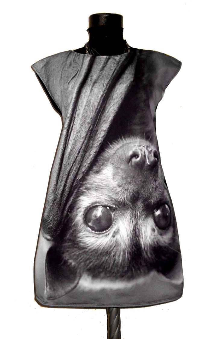Halloween Bat Print Dress Frightful Polyester Kurzes Kleid von REBELLYANN