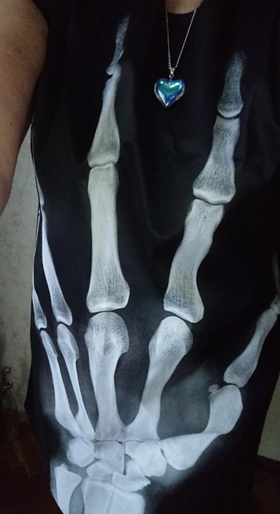 Röntgen Hand Kunstdruck Kleid Halloween Tunika von REBELLYANN