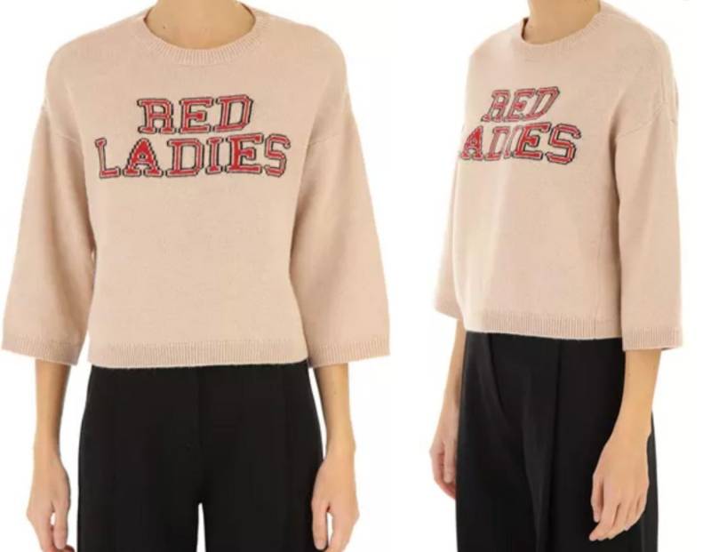 RED VALENTINO Strickpullover VALENTINO Red Insertia Cropped Wool Cashmere Jumper Strick Pullover Pu von RED VALENTINO