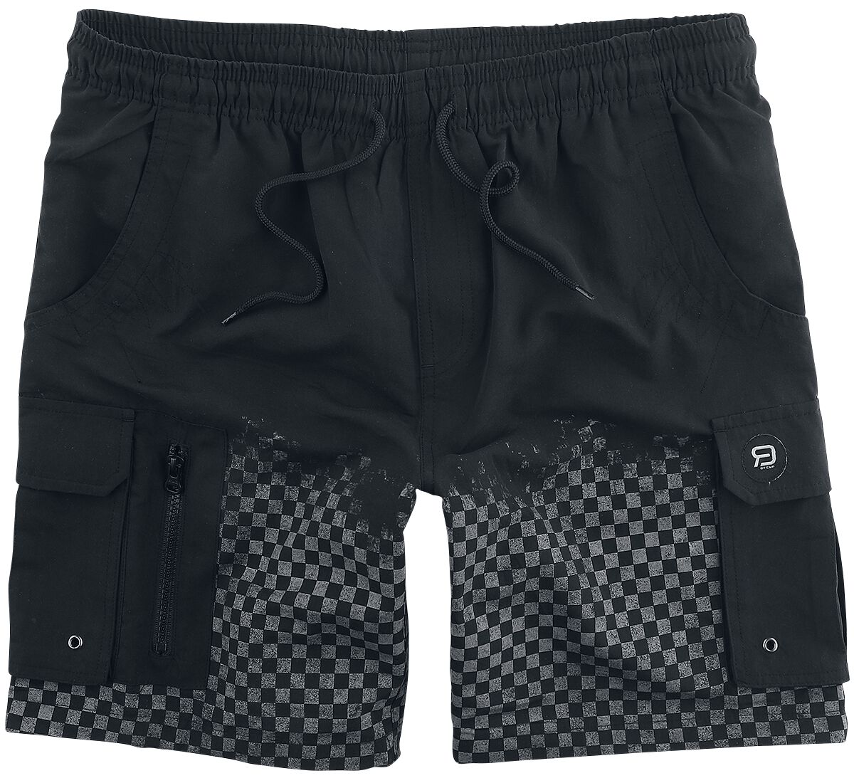 Badeshort für Männer  schwarz "Badeshorts mit Schachbrettmuster" von RED by EMP von RED by EMP