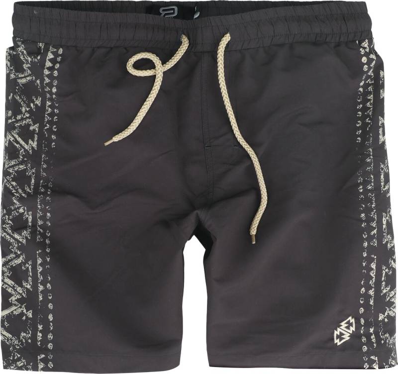 Badeshort für Männer  schwarz "Swim Shorts With Aztec Print" von RED by EMP von RED by EMP