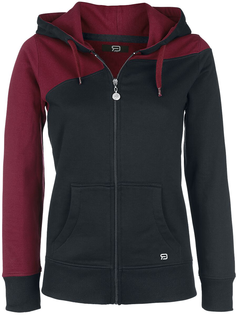 Kapuzenjacke für Damen bordeaux/schwarz "Freaking Out Loud" von RED by EMP Kapuzenjacke für Damen bordeaux/schwarz "Freaking Out Loud" von RED by EMP von RED by EMP