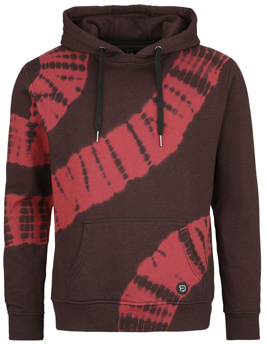 Kapuzenpullover für Männer  schwarz/bordeaux "Tie Dye Hoody" von RED by EMP von RED by EMP