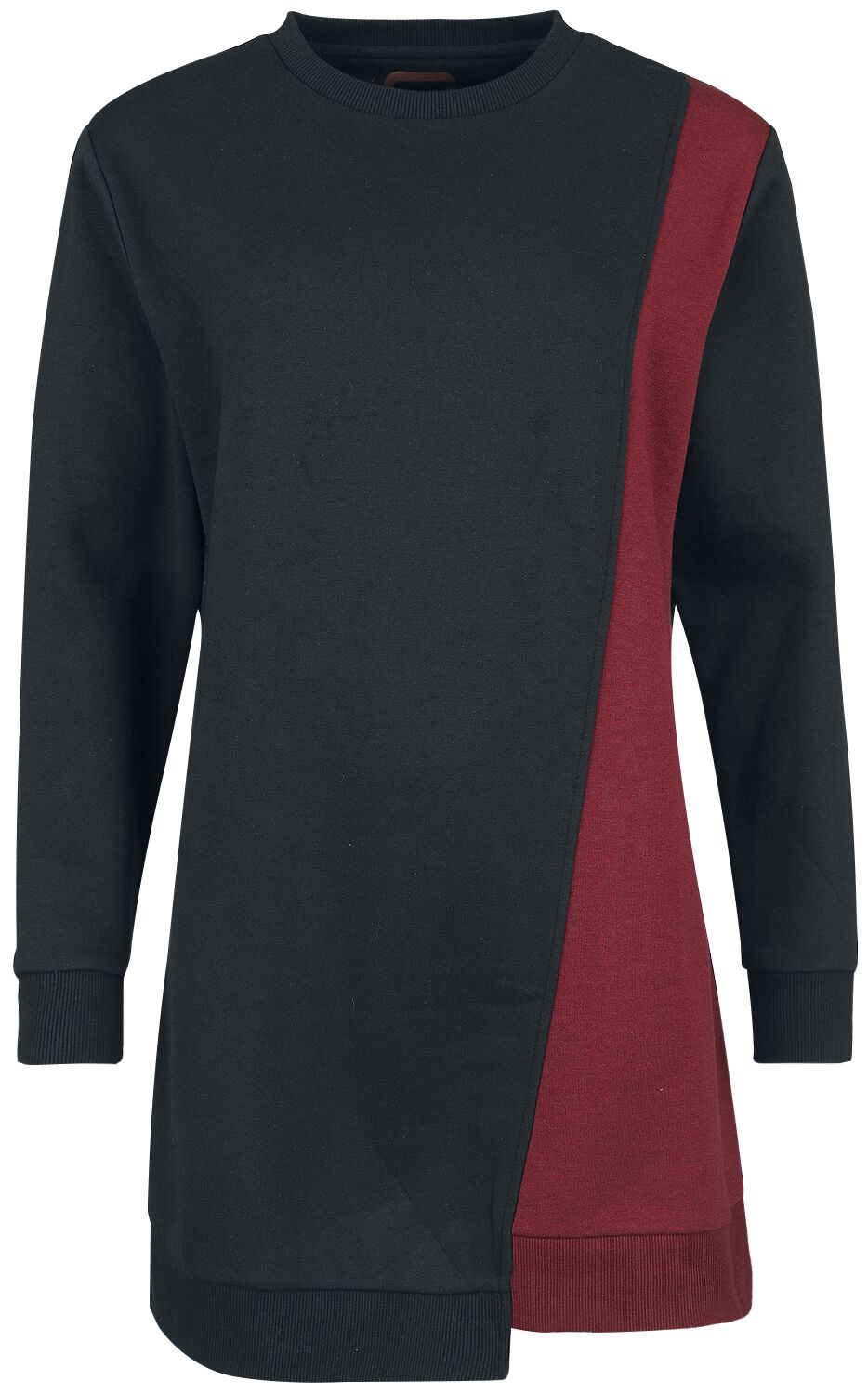 Kurzes Kleid für Damen  schwarz/dunkelrot "Sweatshirt Dress with asymmetrical Cut" von RED by EMP von RED by EMP