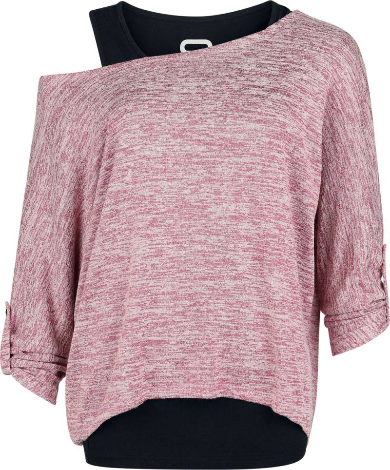 Langarmshirt für Damen  schwarz/dunkelrot "Cuddly Loose" von RED by EMP von RED by EMP