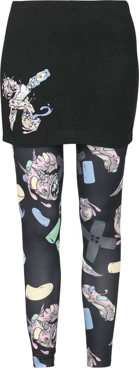 Leggings für Damen  schwarz "Leggings with Monster-Donut Print" von RED by EMP von RED by EMP