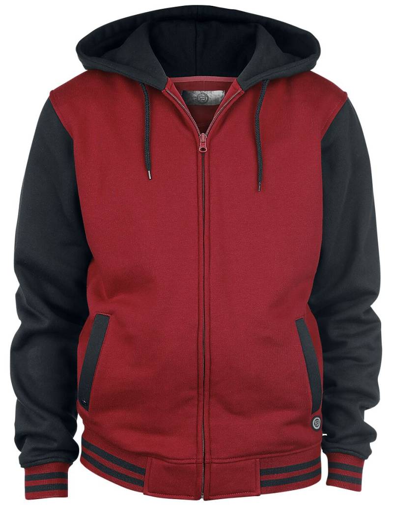 RED by EMP 2-Tone Zip Kapuzenjacke bordeaux schwarz in L von RED by EMP