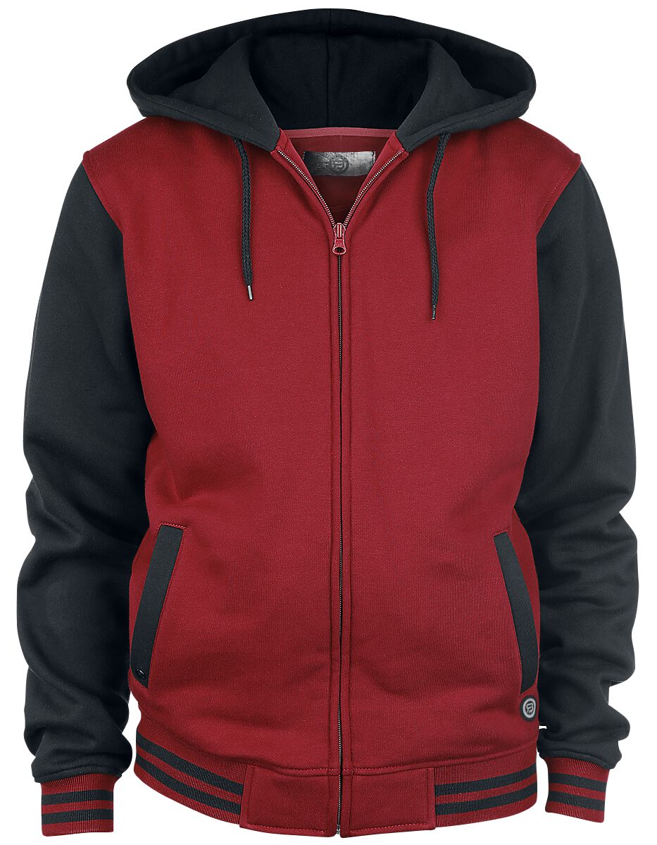 RED by EMP 2-Tone Zip Kapuzenjacke bordeaux schwarz in XXL von RED by EMP