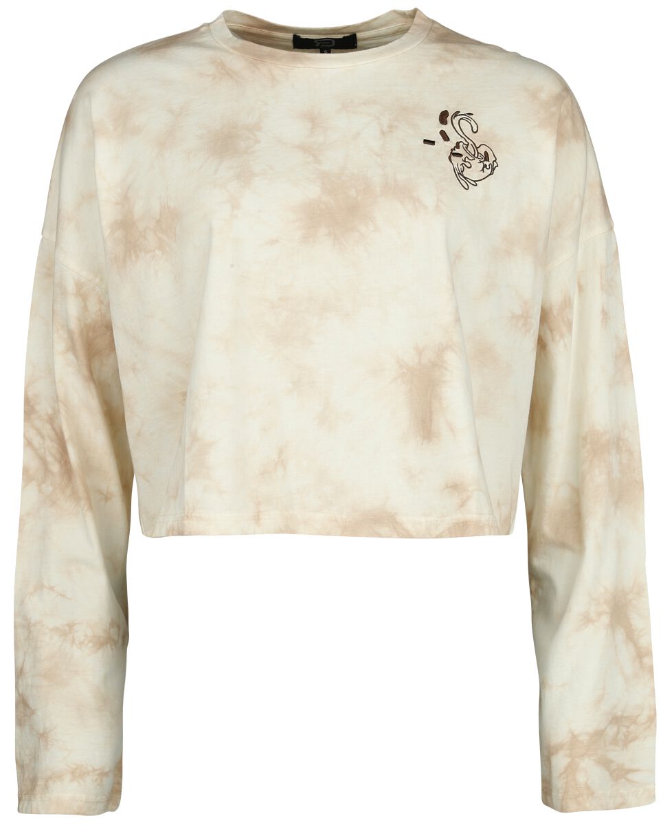 RED by EMP Cropped Tie Dye Longsleeve Langarmshirt beige in L von RED by EMP