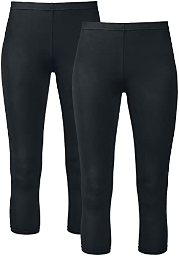 RED by EMP Damen Schwarze 7/8 Leggings im Doppelpack aus angenehm weichem Stoff XL von RED by EMP